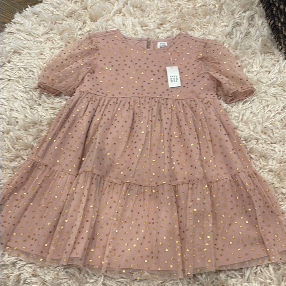 Pink and Gold Kids Dress